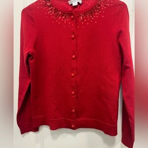 Pendleton Silk And Cashmere Blend Women’s Red Cardigan Size Small